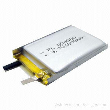 Soft Pack Lithium Polymer Battery, ICS604060 with 3.7V, 1,600mAh for Miner's Lamp/GPS